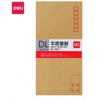 得力(deli)60张5号牛皮纸信封 邮局标准信封220*110mm33211