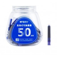晨光（M&G）可擦纯蓝直液式可换钢笔墨囊 50支装AIC47623