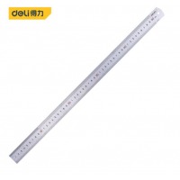 得力(deli) 不锈钢直尺刻度尺公制刻度绘图钢尺50cm DL8050