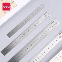 得力（deli） 文具钢尺 厘米刻度尺钢制直尺不锈钢铁尺子 塑料尺子 8462钢直尺20厘米