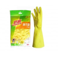 3M 思高薄巧天然橡胶手套 洗衣洗碗家用手套 大号