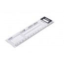 得力(deli)15cm考试直尺多功能涂卡尺学生答题卡尺 71982