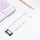 得力(deli)15cm考试直尺多功能涂卡尺学生答题卡尺 71982