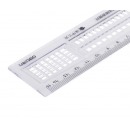 得力(deli)15cm考试直尺多功能涂卡尺学生答题卡尺 71982