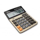 得力(deli)12位大屏幕语音计算器 闹钟日历功能语音计算机 金色1541A 