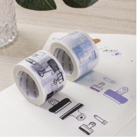 得力（deli） 创意图案和纸胶带 学生文具小清新透明胶 HZ015 