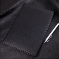 得力(deli)16K80张大号商务经典皮面本 办公会议记事本笔记本子文具 黑7900 