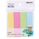 得力（deli）100张4色分条便利贴便签纸 76*19mm记事贴N次贴66307 