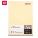 得力（deli）A4浅黄色复印纸 彩色打印纸手工折纸卡纸 80g100张/包 7757