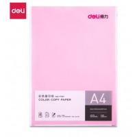 得力（deli）A4浅红色复印纸 彩色打印纸 粉色手工折纸卡纸 80g100张/包 7757 