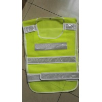 反光背心 审车反光马甲道路施工环卫夜间骑行安全马甲交通执勤警示服透气反光衣印字 荧光绿 均码