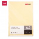 得力（deli）A4浅黄色复印纸 彩色打印纸手工折纸卡纸 80g100张/包 7757