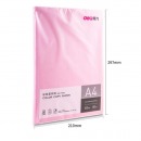 得力（deli）A4浅红色复印纸 彩色打印纸 粉色手工折纸卡纸 80g100张/包 7757 