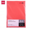得力（deli）A4红色复印纸 彩色打印纸手工折纸卡纸 80g100张/包 7758 
