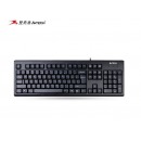 双飞燕（A4TECH) WK-100 键盘 有线键盘 办公键盘 防水 104键 黑色 