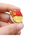 党徽强力磁铁磁扣团徽党员徽章红旗型胸章胸针别针为人民服务 红旗为人民服务磁扣党徽