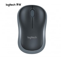 罗技（Logitech）M185(M186) 鼠标 无线鼠标 办公鼠标 对称鼠标 黑色灰边 自营 带无线2.4G接收器