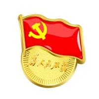 党徽标准型高档胸针中国共产党党徽中组部监制正品为人民服务党章胸徽党员胸章（别针）
