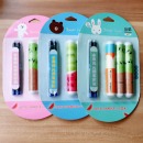 优轩627，墨囊钢笔套装3支水果药丸可伸缩钢笔+4支墨囊