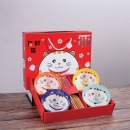 招财猫碗筷 2020年新年招财猫碗筷套装春节公司年会活动小礼品奖品 4个/套