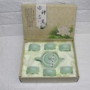 七头鱼茶具 青瓷彩釉锦鲤一壶六杯茶具陶瓷套装功夫茶具礼品公司