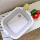 多功能折叠菜板 塑料便携沥水盆可折叠切菜板洗菜盆厨房水槽
