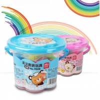 得力7028，24色美术用品拉面王橡皮泥 含模具桶装学生手工