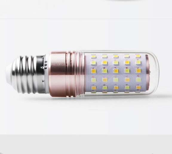 灯泡螺口E27E14节能超亮12WLED灯泡家用双色带罩室内吊灯暖白光源 灯