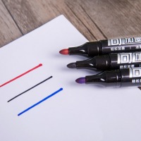 得力s561记号笔黑色马克笔勾线笔油性笔大头笔粗 黑红蓝色