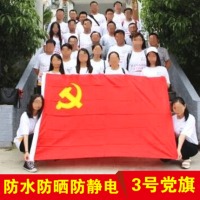 3号党旗壁挂 共产党党旗 三号加厚党旗侧挂 中国共产党党旗 红色旗子标准