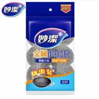 妙潔MHB6,金属钢丝球6只装 妙洁1353厨房清洁球不锈钢洗碗刷清除污啧