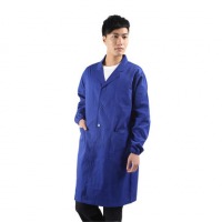 厚纯棉蓝大褂工作服全棉防尘服工衣实验服装长袖男劳保隔离罩衣