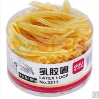 得力3213，100g筒装乳胶圈（1/24/144）橡皮筋/橡胶圈/牛皮筋 100g/筒