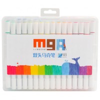 晨光马克笔24色套装学生美术生专用双头马克笔绘画笔动漫专用盒子收纳盒马克笔彩色绘画渐变色