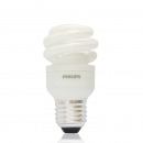 飞利浦（PHILIPS）8W/E27 全螺旋节能灯 白炽灯色 1个装