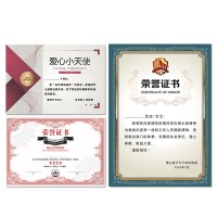 荣誉证书毕业证书内页纸奖状制作志愿者证书捐赠爱心结业获奖纪念