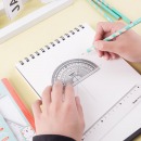 广博套尺学生尺子套装(直尺/三角尺/三角板/量角器)测量绘画文具多规格透明直尺学生可携带