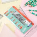 广博套尺学生尺子套装(直尺/三角尺/三角板/量角器)测量绘画文具多规格透明直尺学生可携带