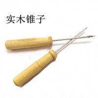 财务装订木柄锥子手动装订针 凭证装订钻子文具账锥钩锥钩针 带钩