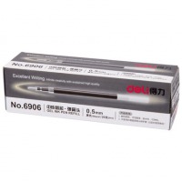 得力6906中性笔芯 0.5mm 弹簧头按动S01水笔替芯黑色 20支1盒按动式