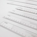 得力6250办公直尺50CM尺子绘图测量透明直尺50公分尺子 学生文具直尺加厚板尺