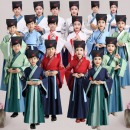 儿童古装汉服女童国学男童小学生表演服三字经书童开笔礼演出服装（租赁）