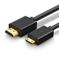 Mini HDMI大小头高清线单反相机连接监视器加长线8/10米 黑色 10米