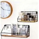 墙上置物架浴室壁挂卫生间收纳架免打孔卧室铁艺挂墙路由器托架