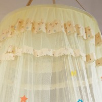 绣球花儿童圆顶蚊帐公主风粉色吊顶吸顶蚊帐学生宿舍床幔