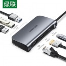 绿联 Type-C扩展坞拓展坞usb-c转hdmi/vga转接头转换器适用小米苹果华为mate笔记本 6合1 HDMI版（50771）