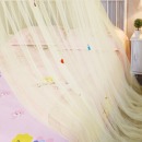 绣球花儿童圆顶蚊帐公主风粉色吊顶吸顶蚊帐学生宿舍床幔