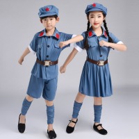 六一儿童小红军演出服女童幼儿园八路军表演服红星闪闪军装合唱团（租赁）