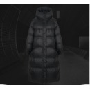 明星黑色韩版过膝羽绒服女长款宽松加厚轻奢冬装连帽外套