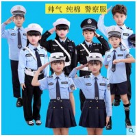 儿童警服小警察服男女童幼儿园警官服小交警交通装角色扮演表演服